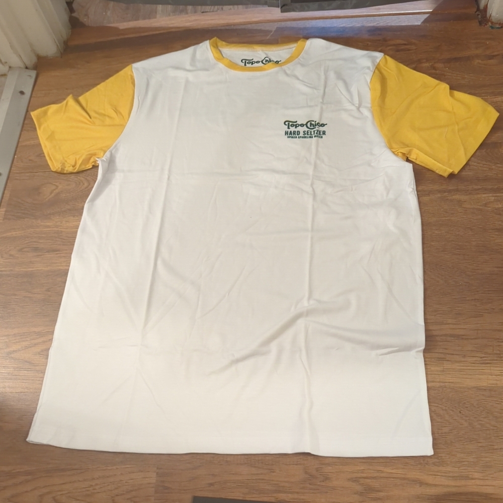 NEW Topo Chico Hard Seltzer T-Shirt Adult Large White Yellow Performance